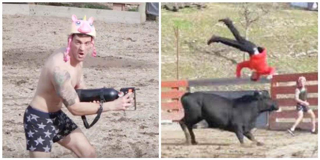 Extrem Bullenreiten: Die Jungs von TwinzTV TwinzTV stehen für craziest pranks: Hier versuchen sie sich beim Bullenreiten