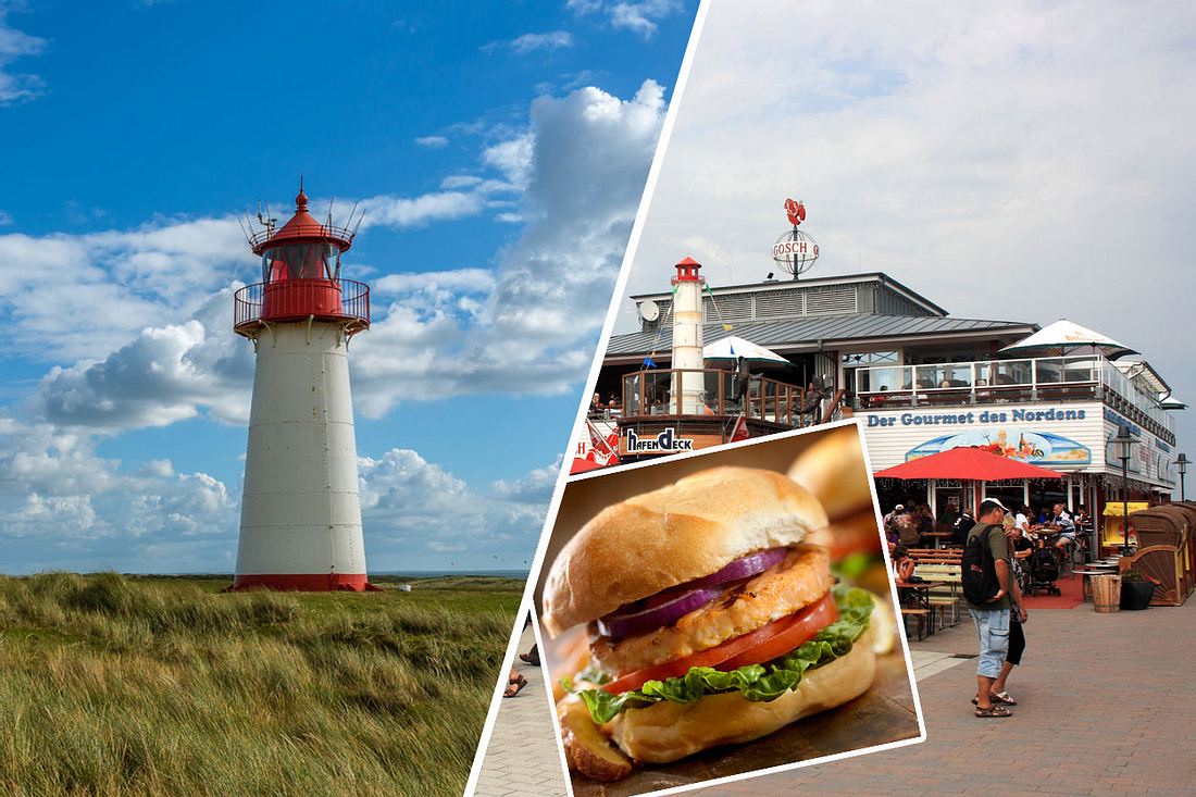 Leuchtturm bei List / Fischbrötchen bei Gosch. Sylt - List / Fischbrötchen bei Gosch