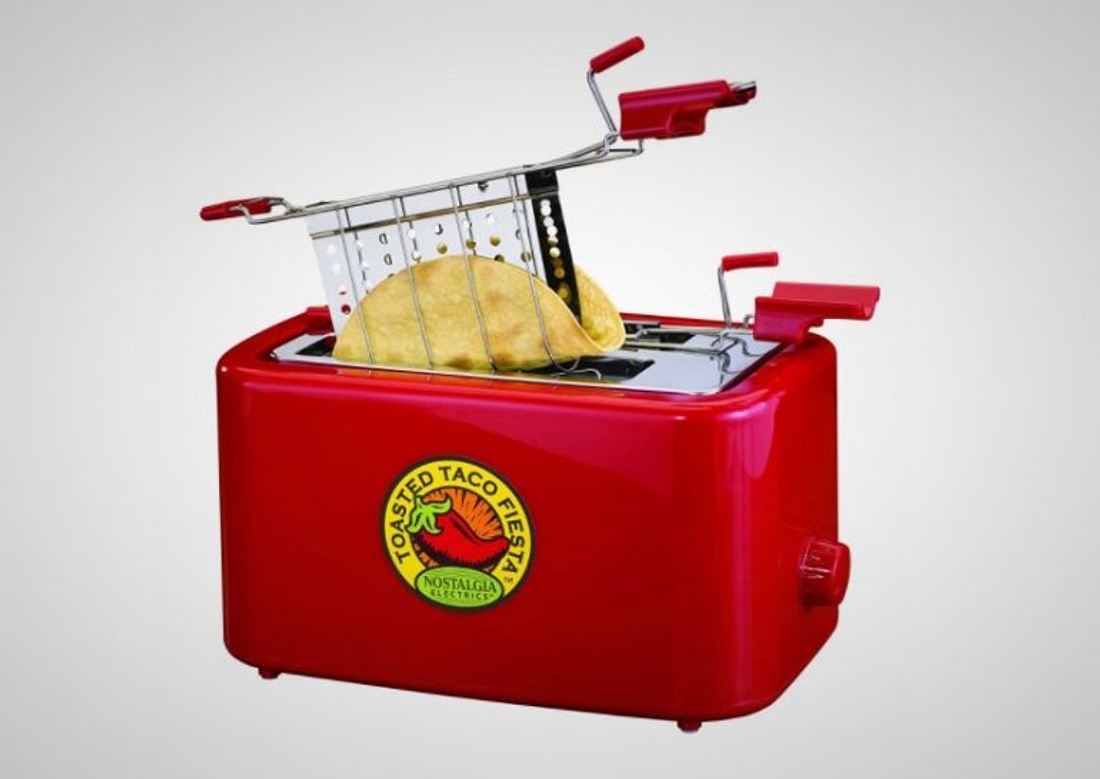 Der Taco-Toaster von Nostalgia Electrics verwandelt Tortillas in knusprige Wraps