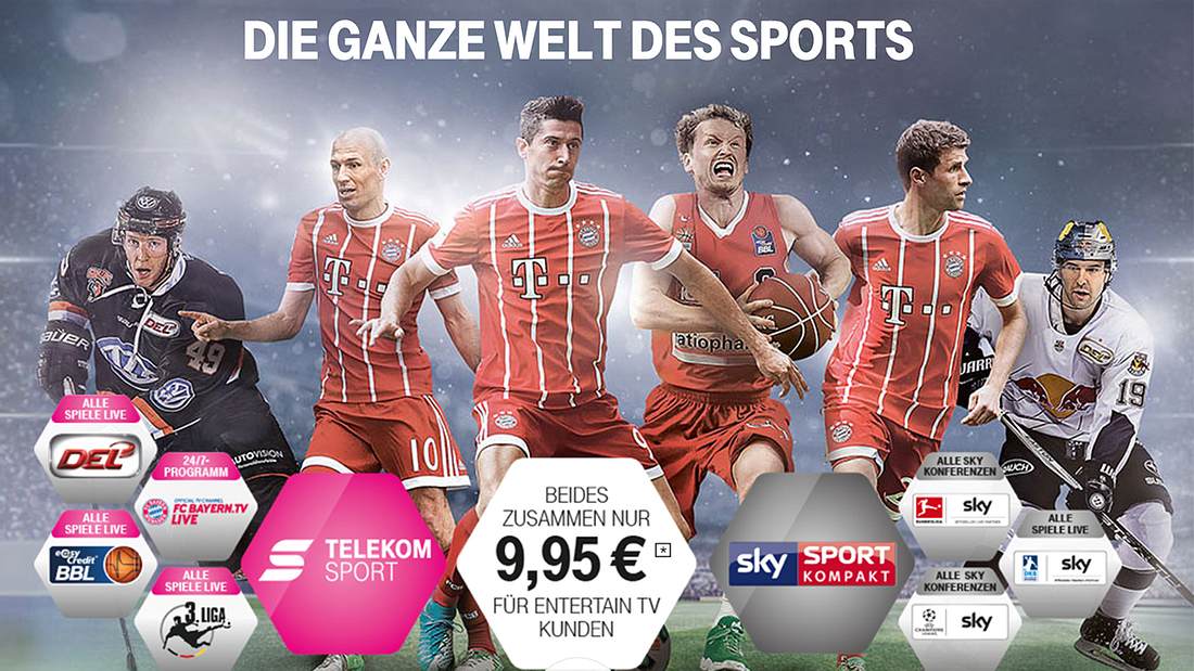 TV-Rechte-Hammer: Telekom Sport zeigt in Kooperation mit Sky die Bundesliga und Champions League Telekom Sport mit Sky Sport kompakt: Die Bundesliga und Champions League bei der Telekom