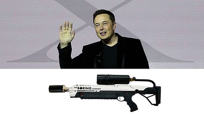 Elon Musk und sein Flammenwerfer - Foto: Gettyimages / Justin Sullivan _ The Boring Company