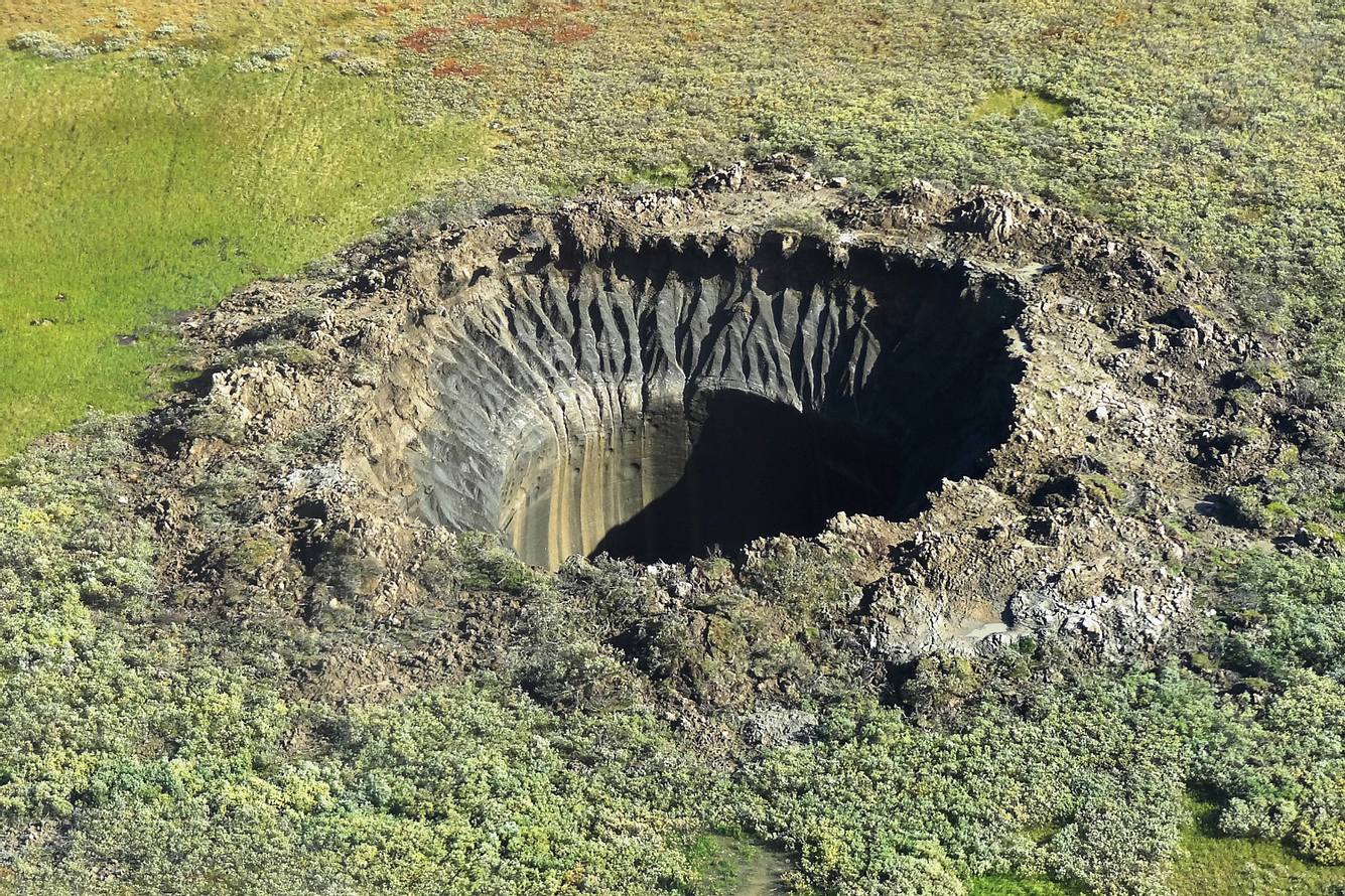 Thermokarst-Krater in Sibirien