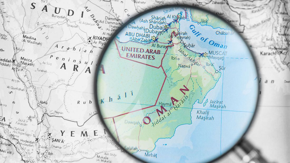 Karte des Golf von Oman