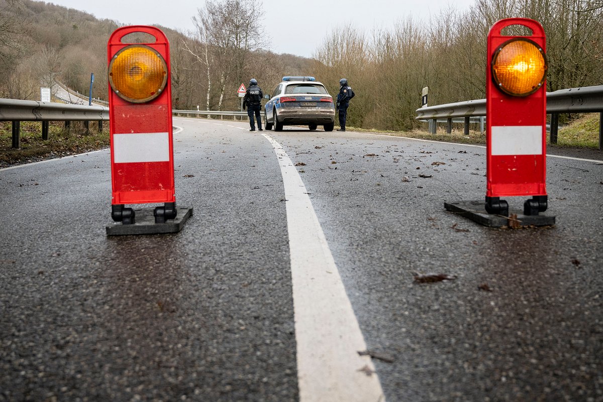 Straßensperre der Polizei