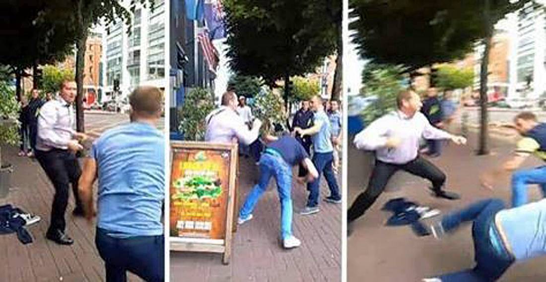Ein Türsteher in Dublin verprügelt zwei betrunkene Angreifer