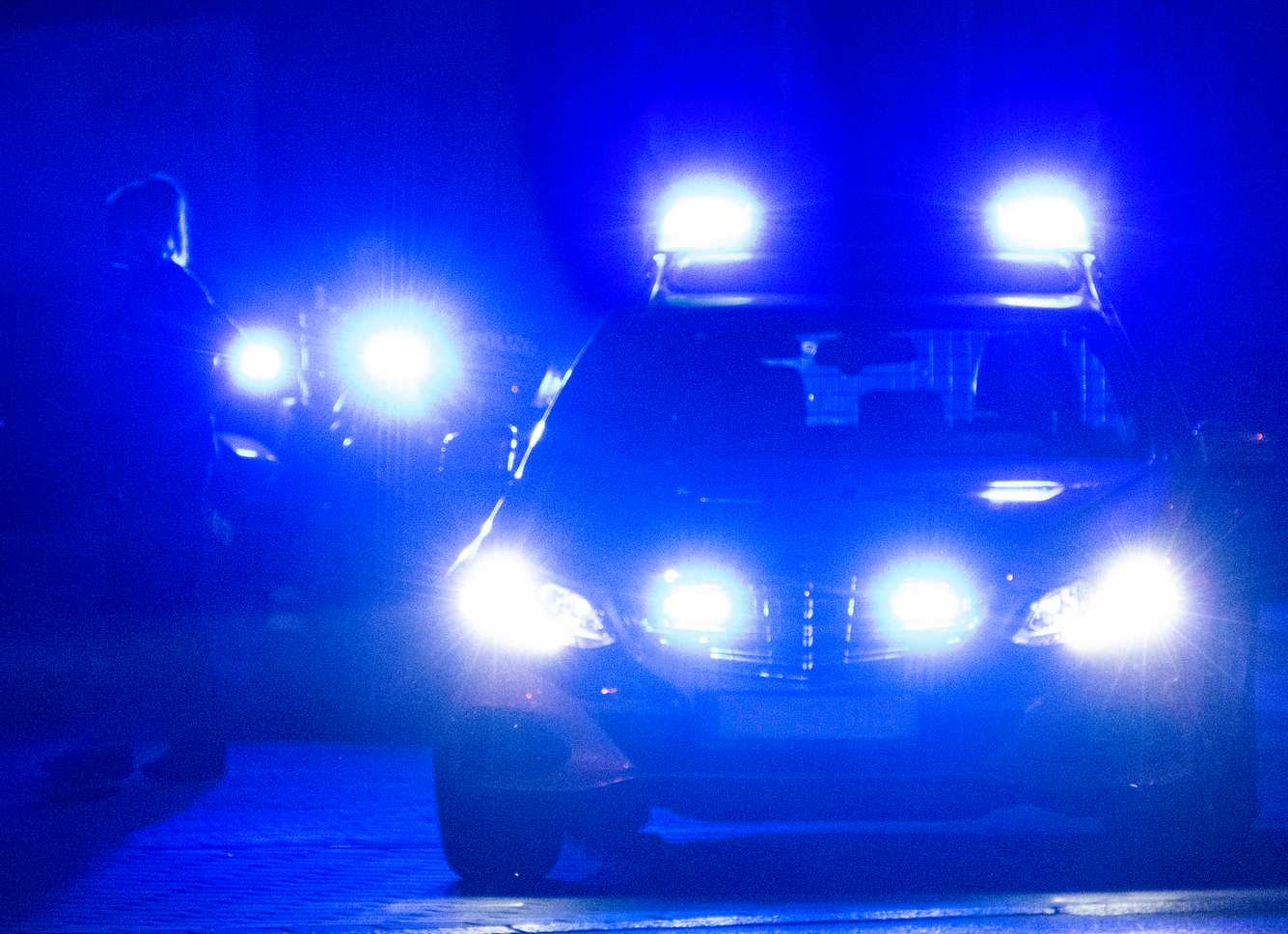 Polizei-Autos mit Blaulicht