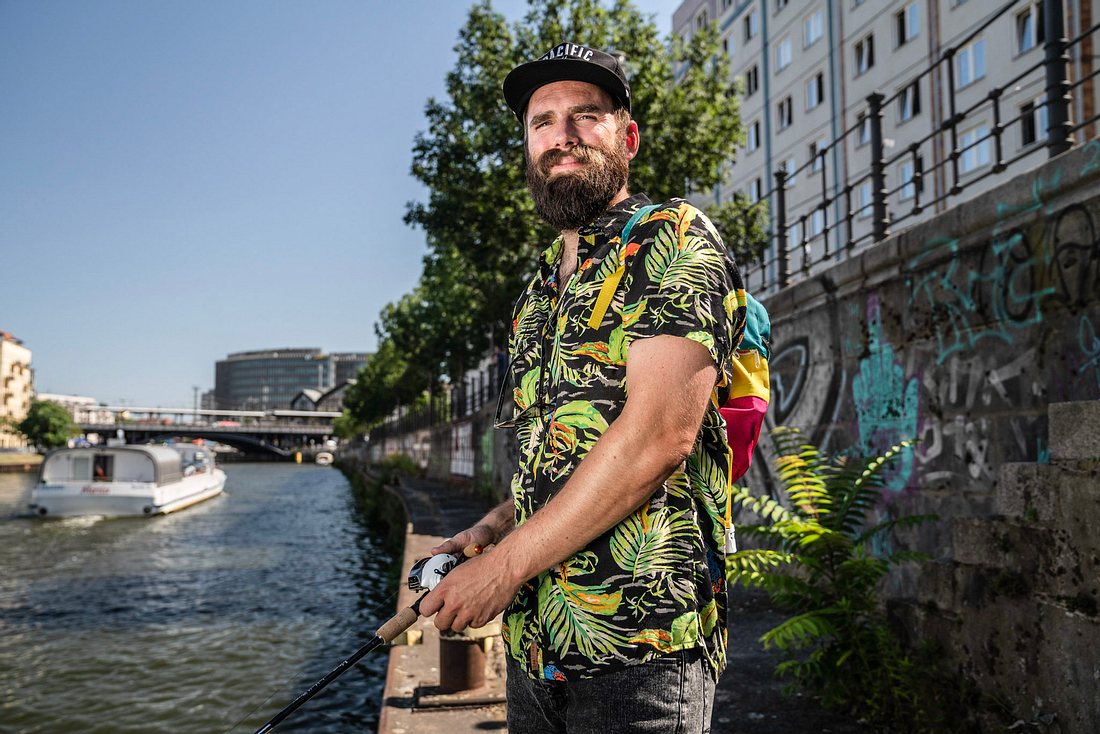 Urban Angeling an der Spree Angler an Spree