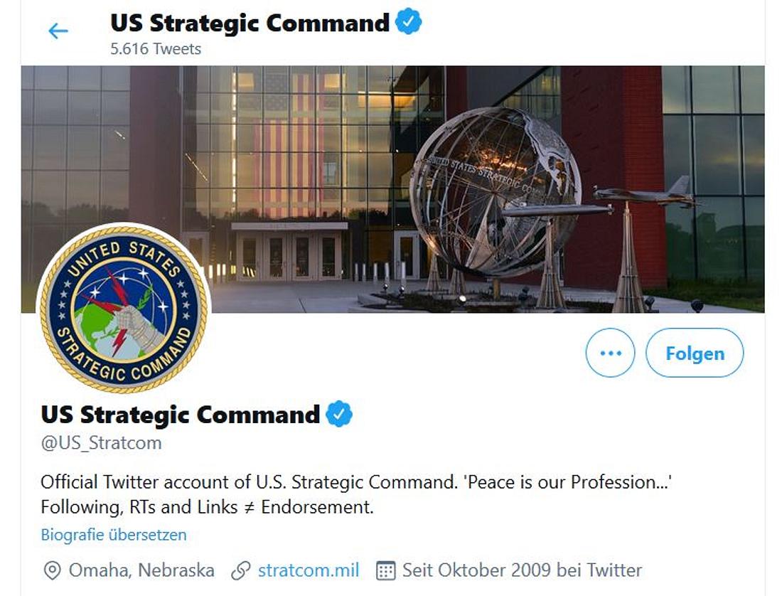 Twitter-Account des US Strategic Command