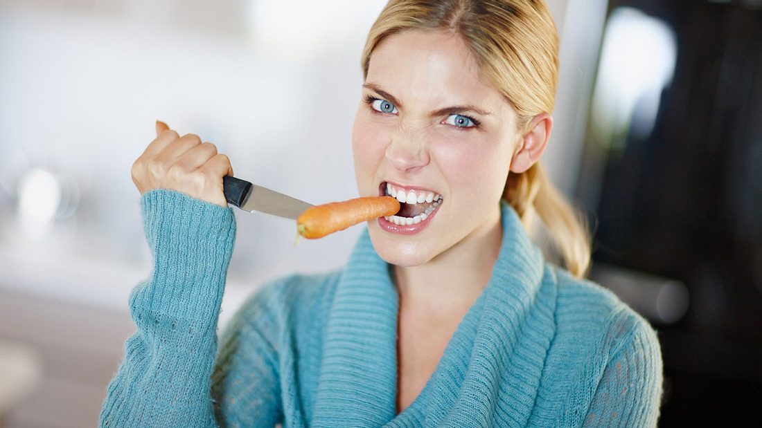 Diese Veganerin hat schlechte Laune Diese Veganerin hat schlechte Laune