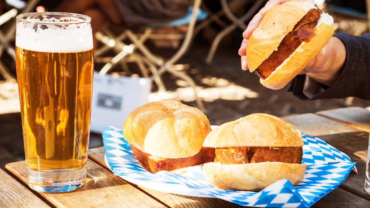 Veganes Leberkäse auf dem Oktoberfest