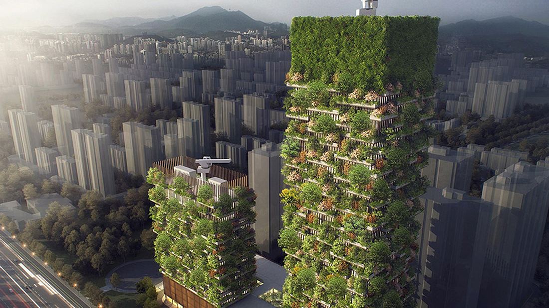 Ein vertikaler Wald mitten in Nanjing Vertical Forest in Najing: Stefano Boeri orientiert sich an den Bosco Vertival Türmen in Mailand