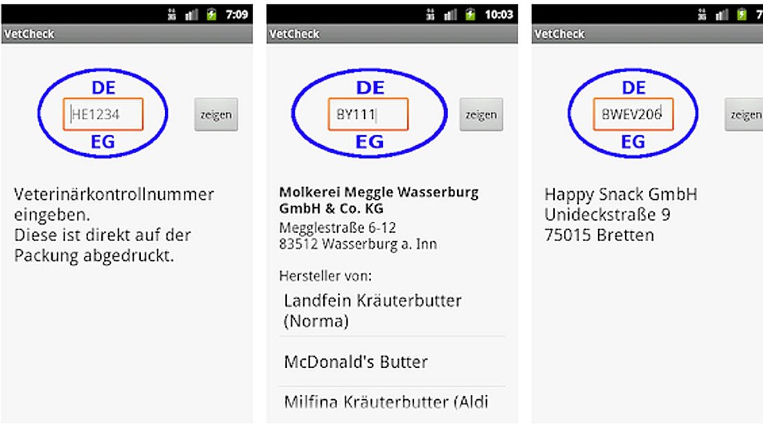 Die Vetcheck-App im Google Play Store Vetcheck-App
