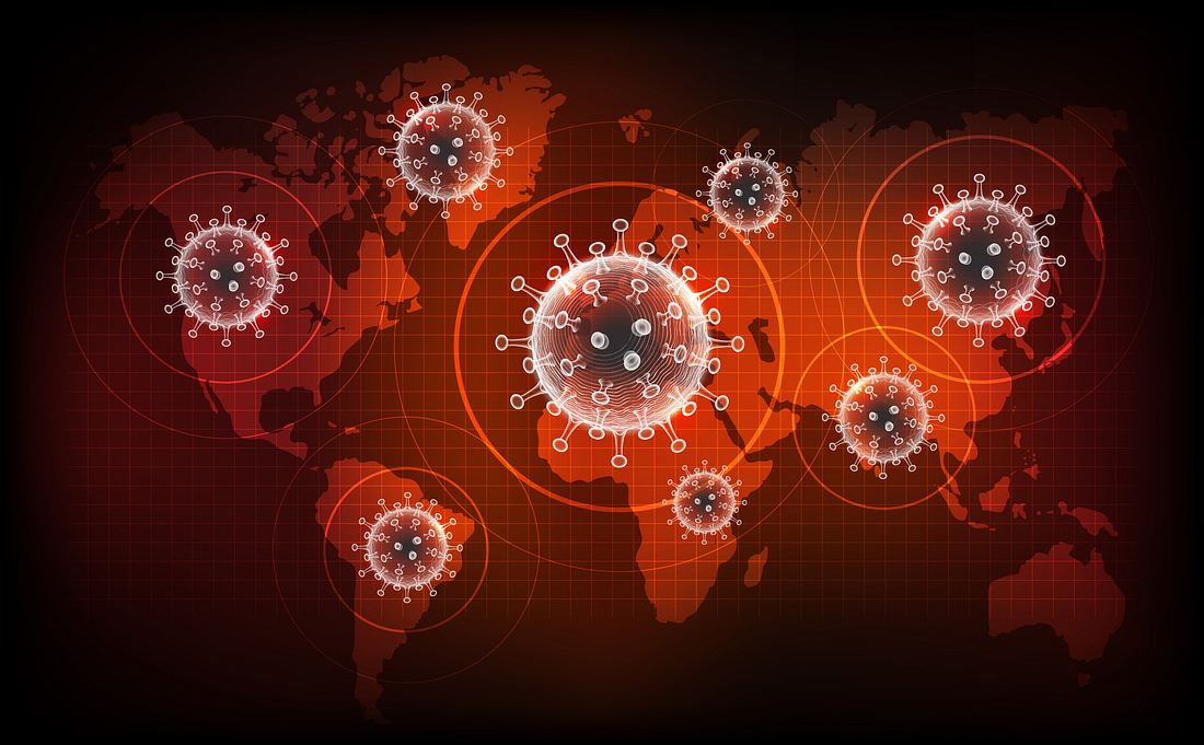 Vorsicht: Hacker nutzen Coronavirus für Attacke Weltkarte mit Viren