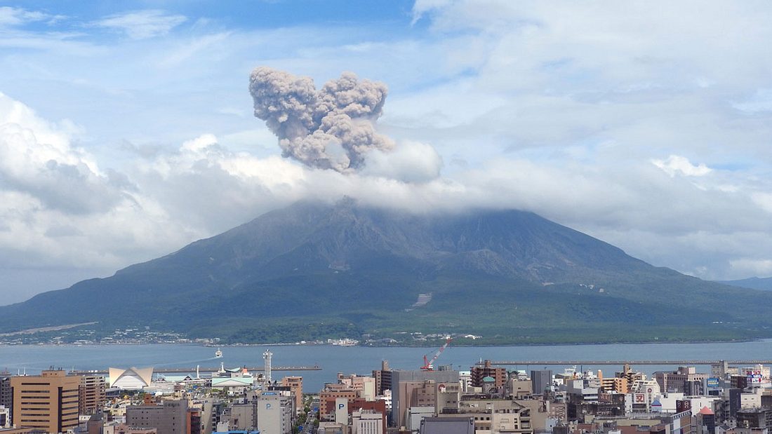 Vulkanausbruch : Sakurajima in Japan