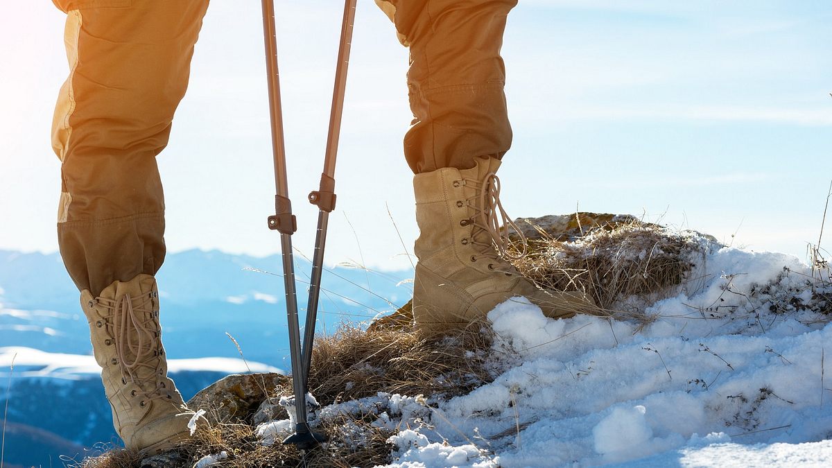 Wanderstöcke im Schnee