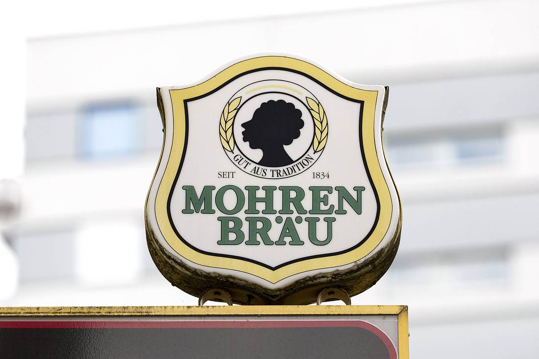 Wegen Rassismus-Debatte: Mohrenbräu diskutiert neuen Markenauftritt Logo der Brauerei Mohrenbräu