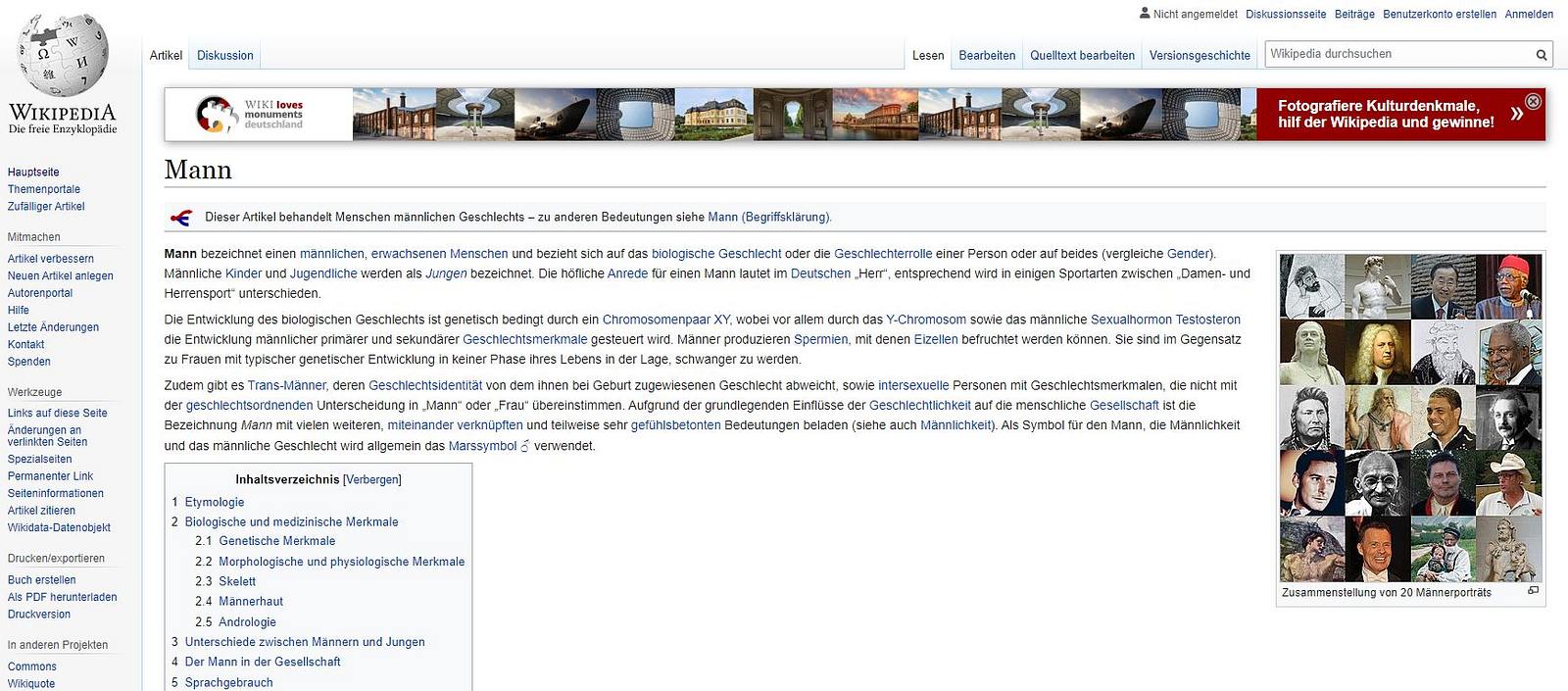 Nach 10 Jahren Wikipedia erhält neuen Look Männersache