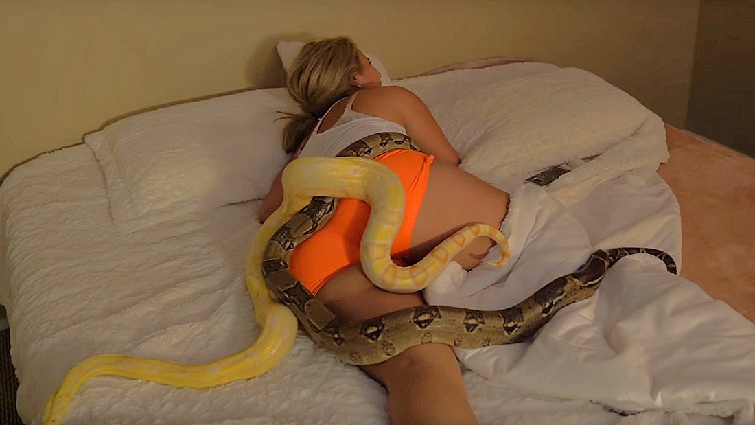 Video: Mann wirft Schlangen auf schlafende Freundin