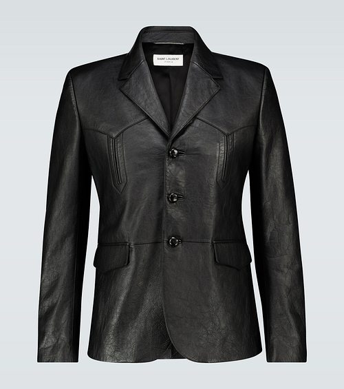 Slim-fit leather jacket