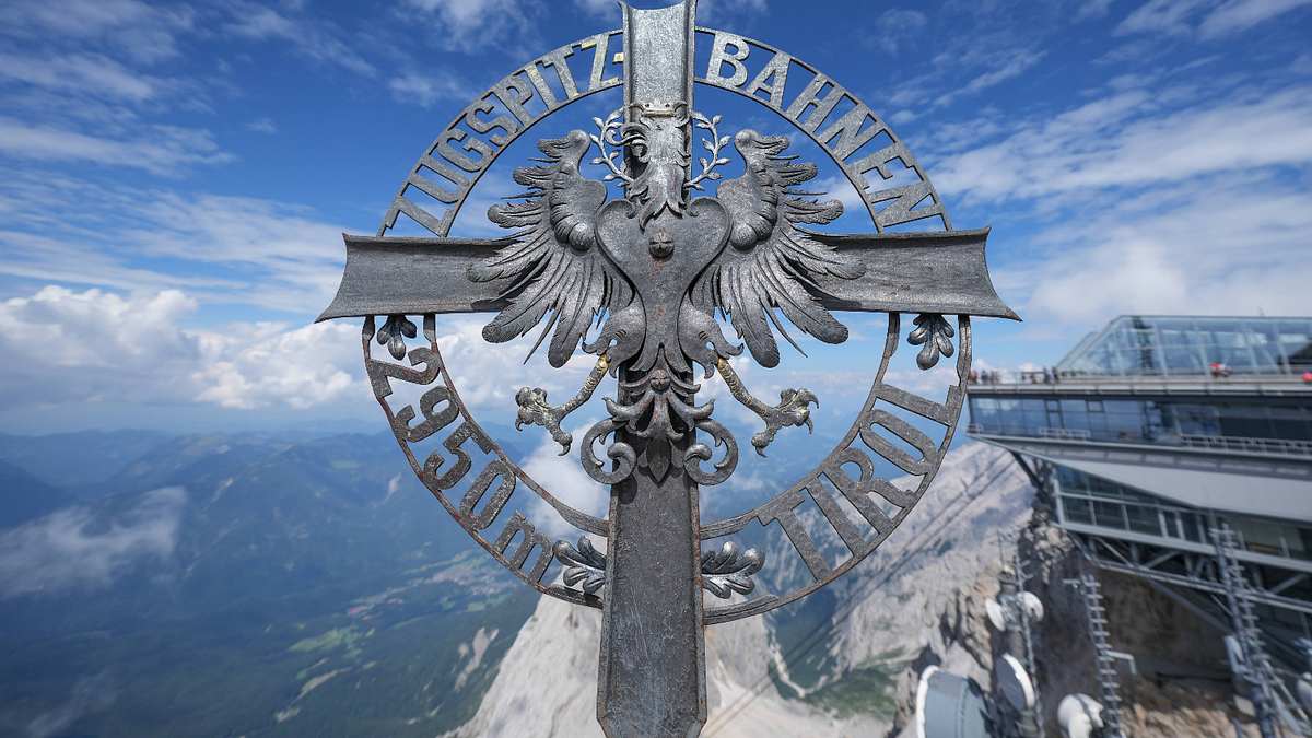 Schild auf der Zugspitze