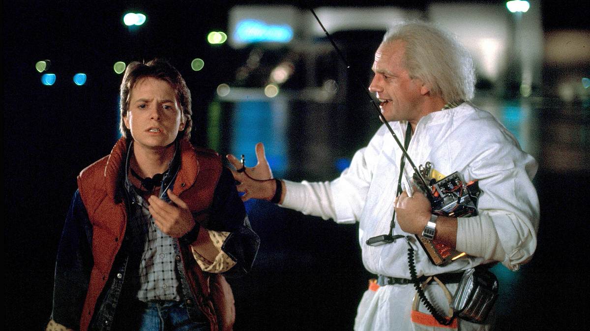 Michael J. Fox und Christopher Lloyd in Zurück in die Zukunft